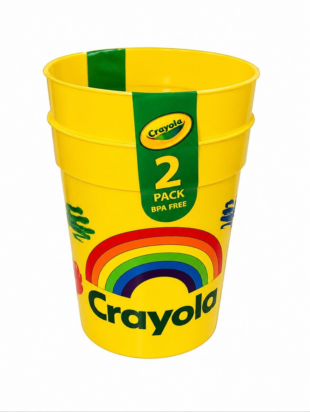 Crayola Rainbow Reusable Plastic Cups 2-Pack BPA Free Teacher Classroom Viral NW